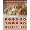 thumbnail image 3 of Clear Makeup Organizer with Gold Frame – Countertop Vanity Organizer for Skincare, Lipsticks, Perfume & Brushes – Bathroom Cosmetic Storage Display Box, 3 of 6