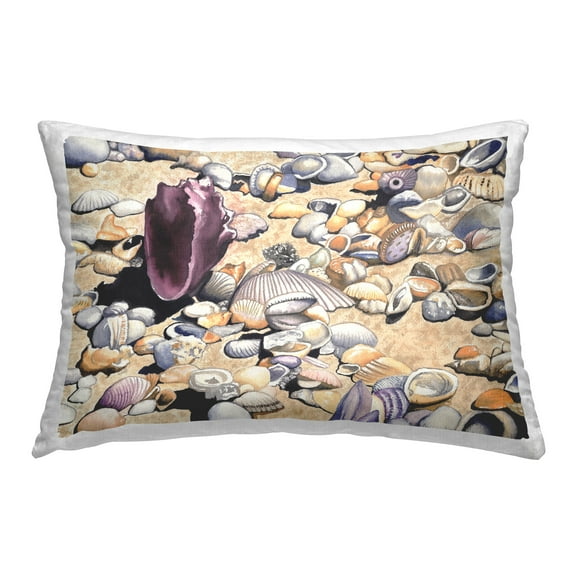 Stupell Industries Aquatic Shells on Shore Decorative Printed Throw Pillow Design by Christine Reichow