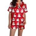 thumbnail image 6 of CQXIDFH Women Pajamas Plus Size Halloween Pumpkin Print Short Sleeve Button Top and Shorts Set Cute Sleepwear 2 Piece Pjs, 6 of 8