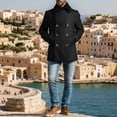 thumbnail image 6 of BAETEUY Men Woolen Coat Lapel Double-Breasted Jacket Winter, 6 of 8