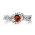 thumbnail image 2 of Gem Stone King 1.04 Ct Round Red Garnet 925 Sterling Silver Infinity Ring (Size 7), 2 of 3