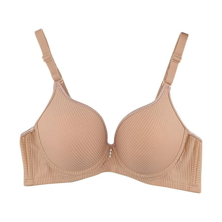 

Qiaocaity Women Bras High Support Underwear Fashion Woman s Lace Beauty Back Solid Strap Wrap Plus Size Underwear Everyday Bra Beige 38