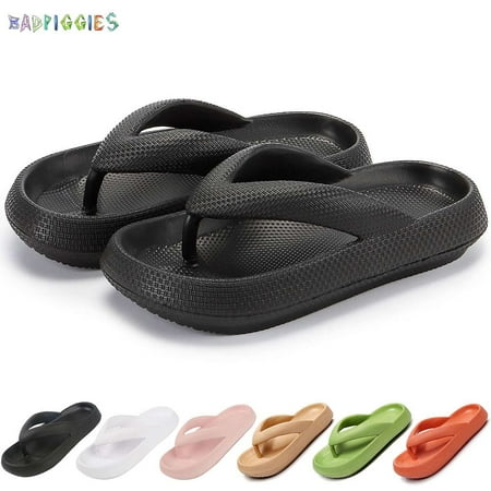 

BadPiggies Anti-Slip Flip Flops Thong Sandals Pillow Slippers for Women Men House Slides Clouds Shower Shoes