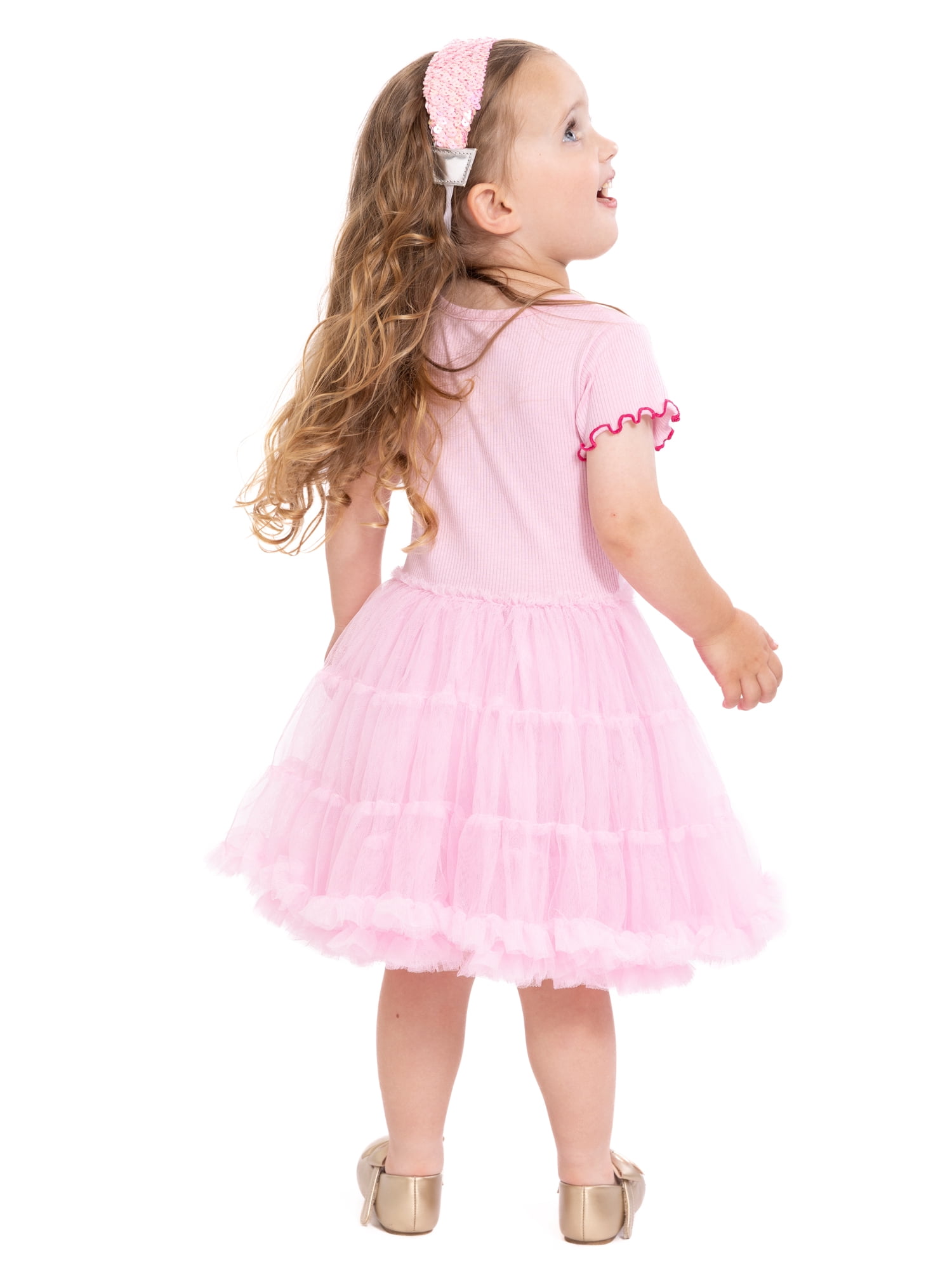 Strawberry Shortcake Toddler Girls' Embroidered Tutu Dress with Short Sleeves, Sizes 12M-5T