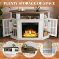 thumbnail image 3 of Homall Corner Fireplace TV Stand Modern Farmhouse TV Stand with Electric Fireplace for TVs up to 50",White, 3 of 6
