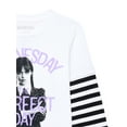 thumbnail image 2 of Wednesday Addams Girls Halloween Long Sleeve Graphic T-Shirt, Sizes 4-16, 2 of 3