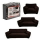 thumbnail image 1 of Cubre Sala LABBA Protector Fundas de Sillón Elásticas Ajustables para Sofá Individual Love Seat y Sillón de 3 Plazas Set de 3 Piezas Lavables Color Café Chocolate, 1 of 11