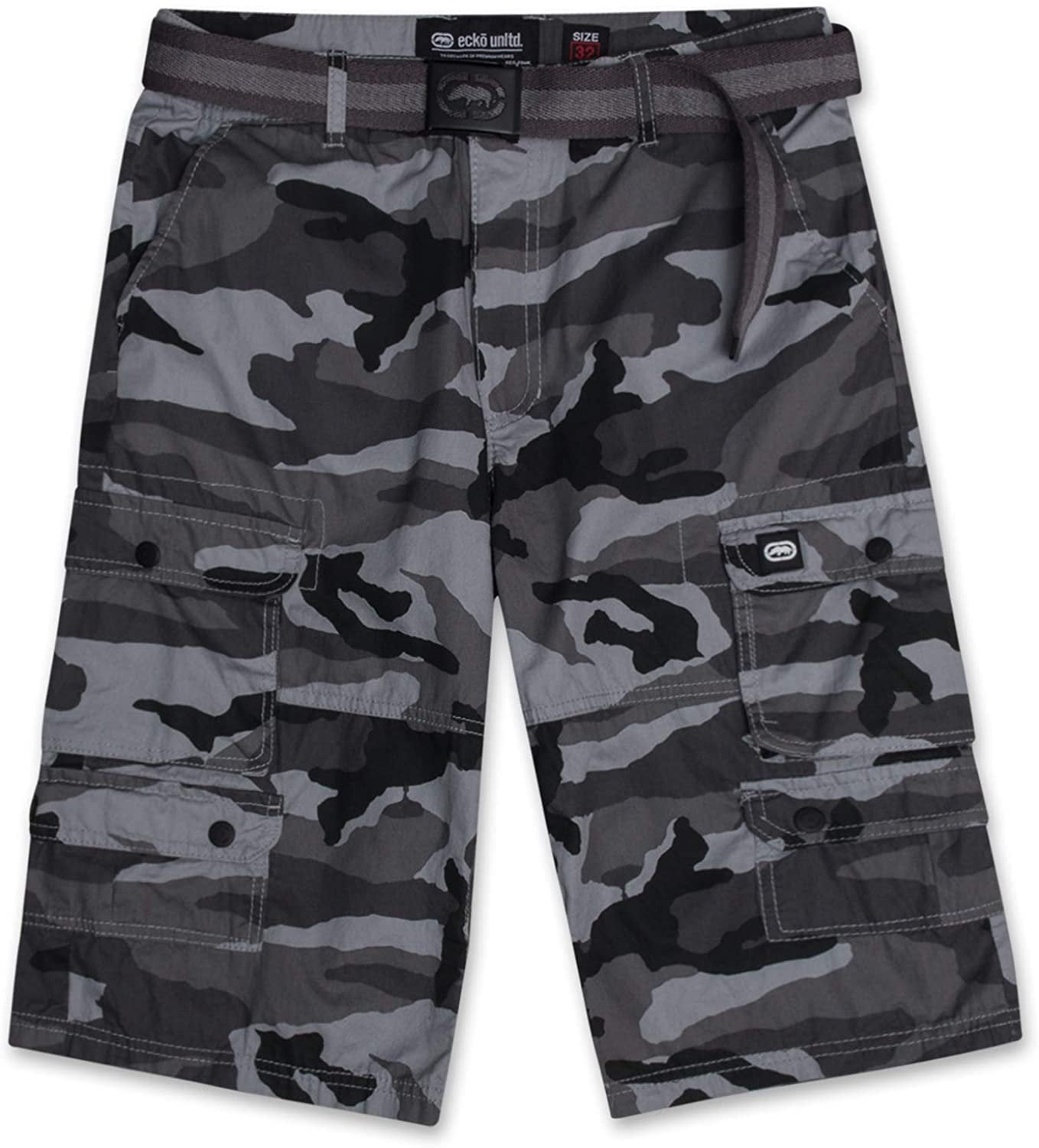 Mens Cargo Shorts with Belt Cargo Shorts for Men Twill Shorts by ECKO