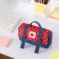 thumbnail image 4 of Cute Apples Denim Pencil Case Large Capacity Handheld Dirt-Resistant Stationery Bag, 4 of 5