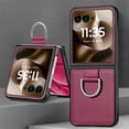 thumbnail image 2 of Dteck for Motorola Razr 2023 Case with Ring, Luxury Premium PU Leather Protective Phone Case Full Coverage Bling Diamond Ring Case for Motorola Moto Razr 40, Purple, 2 of 6
