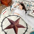 thumbnail image 4 of Homewish Western Texas Stars Bedding Comforter Set 7pcs, Bohemian Tribal Aztec Queen Bedding Sets, Retro Hippie Triangle Reversible Queen Sheet Sets, Lightweight Room Decor, 4 of 7