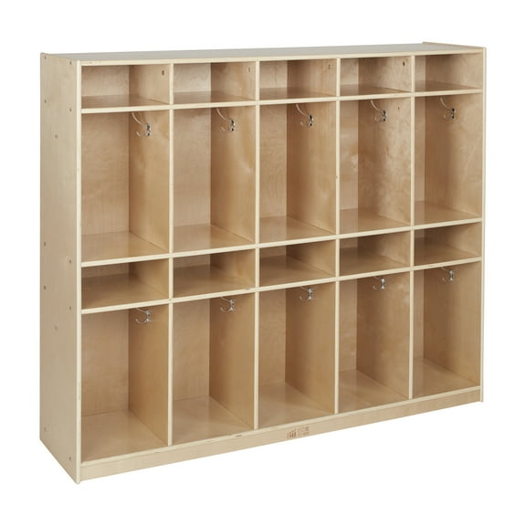 10-Section Coat Locker with Tray Storage Compartments