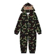 thumbnail image 4 of Odeerbi Christmas Onesie Pajamas for Family Holiday Sleep Jumpsuit Long Sleeve Family Christmas Pajamas Matching Sets Kids Fashion Lattice Print Plush Jumpsuit Sleepwear PJs Set Black, 4 of 4