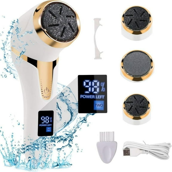 Rechargeable Electric Foot Callus Remover Kit: Portable Pedicure Tool for Dry, Hard, Cracked Skin