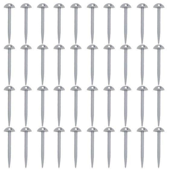 40 Pcs Garden Landscape Anchoring Stakes, Yard Stakes for Terrace Boards, Weed Fabric, Garden Inflatable Decor Fixing, 95mm, Gray