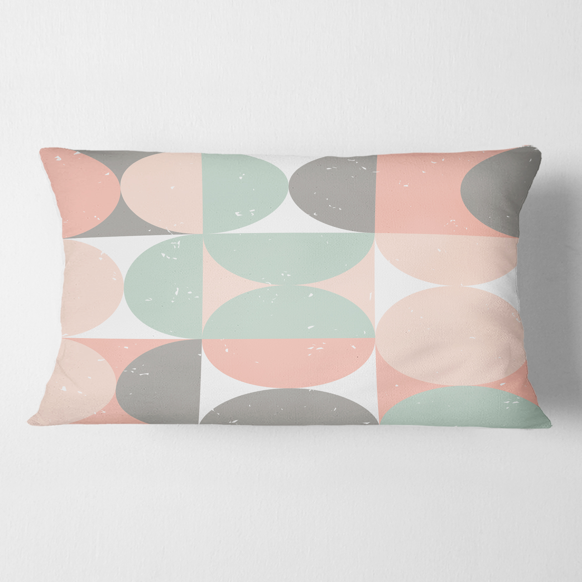 Designart Retro Pastel Circular Pattern II' Mid-Century Modern Throw Pillow - 12x20