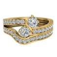 thumbnail image 3 of 1.10 CT Two-Stone Ring Accent Diamond Wedding Set 14K Gold (F,VS1), 3 of 4