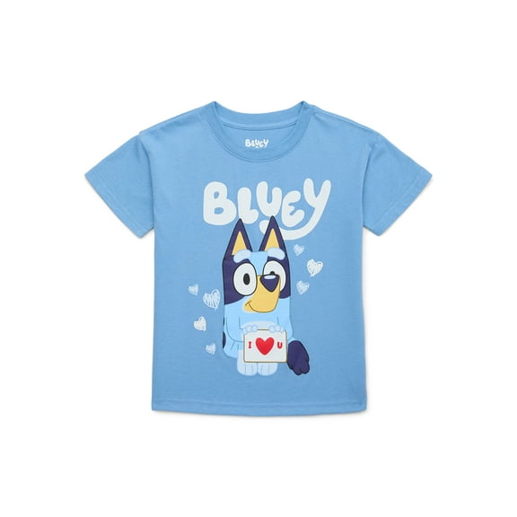 Bluey Toddler Girls Valentine’s Day Graphic Tee, Sizes 12M-5T