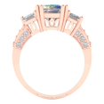 thumbnail image 4 of Three-Stone Engagement Ring for Women - 4.27ct Blue Moissanite in 14K Rose Gold Promise Ring, 4 of 6