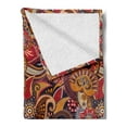 thumbnail image 2 of East Soft Flannel Fleece Throw Blanket, Ethnic Floral Theme Oriental Paisley Patterns with Plants Motif in Warm Tones, Cozy Plush for Indoor and Outdoor Use, 60" x 80", Multicolor, by Ambesonne, 2 of 5