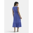 thumbnail image 2 of Time and Tru Women's Double Cloth Sleeveless Midi Dress, Sizes XS-XXXL, 2 of 4