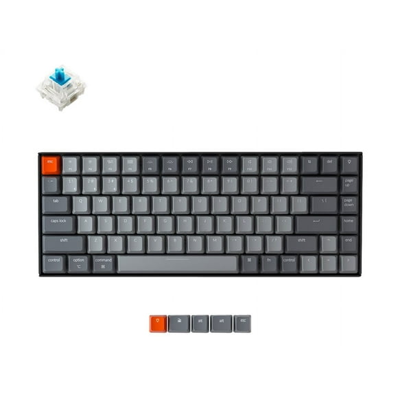 Keychron K2 - Version 2 - keyboard - backlit - wireless - USB, Bluetooth 5.1 - key switch: Gateron Blue