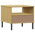 thumbnail image 5 of vidaXL Bedside Table with Metal Legs Brown Solid Wood Pine OSLO, 5 of 5