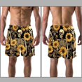thumbnail image 3 of luoweisi Men's Beach Shorts Quick Dry Swim Trunks with Mesh Lining Sunflower Skull L, 3 of 5