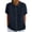 03-Dark Blue, variant on Yutgune Women's Trendy Cotton Linen Top Casual Solid Color Short-Sleeved Button-Down Blouse Collar Shirt