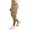 Khaki, variant on Zulora Women's Elastic Waist Cargo Capri Pants with Button Detail and Multi Pockets Straight Leg Tapered Cuffed Hem Cropped Trousers for Casual Sport Daily Wear Four Season Versatile Street Style
