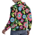 thumbnail image 6 of Honeii Vector Mexican Otomi Style Bright Pattern Mens Hoodies Men's Loose Sleeve Sweatshirt,Pullover Hooded Sweatshirt for Men,Essentials Hoodie-XX-Large, 6 of 7