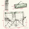 thumbnail image 5 of 2 Person Double Folding Camping Chair Side-by-Side Padded Outdoor Chair with Cup Holder and Storage Pocket Portable Foldable Chair with Carry Bag for Camping Fishing Sports Events, 5 of 7