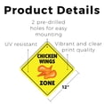thumbnail image 2 of Chicken Wings Plastic Crossing Sign - 12 Inch X 12 Inch Xing Sign Gift Food Barbecue Spicy Sauce Fried Meal Snack Dinner Party Grilling, 2 of 4