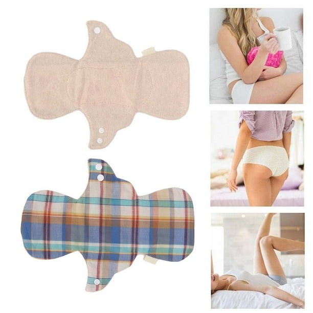 Almohadilla menstrual de tela lavable respetuosa con la piel femenina compresa sanitaria reutilizable protector de bragas tipo a cuadros Walmart en linea