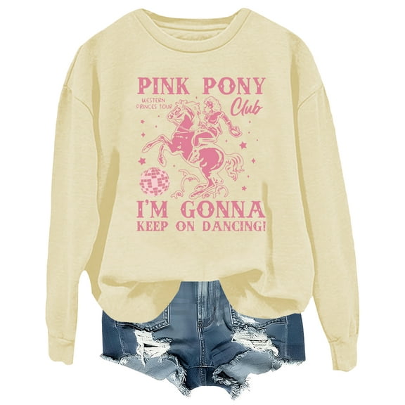 Pink Pony Club Sweatshirt Cowboy Cowgirl Shirt Western Princess Tour Tops