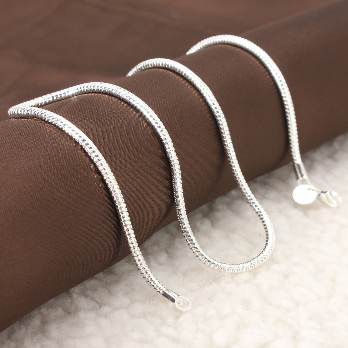 925 Sterling Silver Snake Chain Necklace 3MM 16'', Jewelry 18'', 20'',22'',24'' Stunning