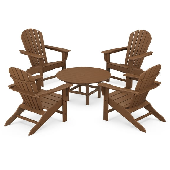 POLYWOOD South Beach 5-Piece Conversation Group in Teak
