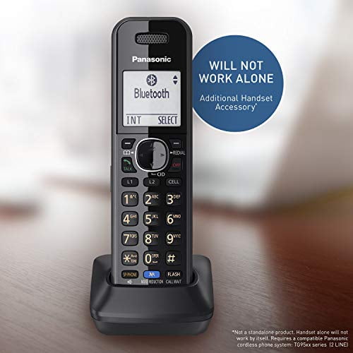 Panasonic DECT 6.0 Plus Phone Handset Accessory Compatible with 2-Line Cordless Phones KX-TG95xx Series Business telephones, Jack - (Black) - Walmart.com