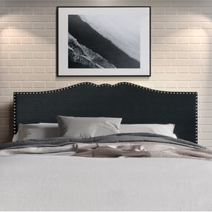 Castle Place Queen Headboard, Curved Nailhead Trim