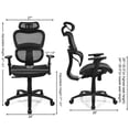 thumbnail image 2 of Gymax Fauteuil de Bureau en Maille Inclinable Haut Dos Réglable avec Appui-Tête et Support Lombaire, 2 of 10