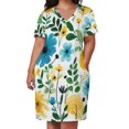 thumbnail image 3 of Bright Floral Summer Pattern Design Loose Pocket Dress Dresses Summer Summer Dresses for Women, 3 of 9