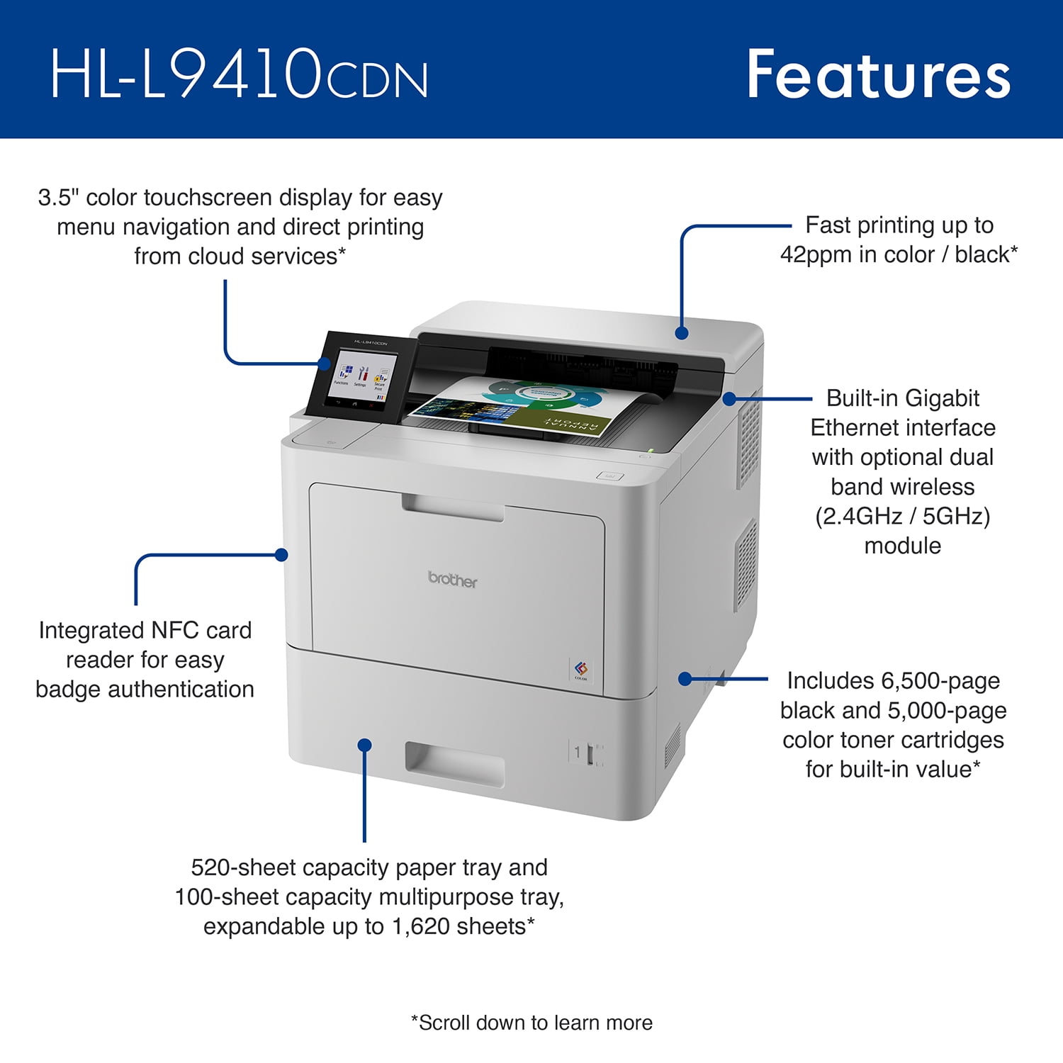 Brother HL-L9410CDN Enterprise Color Laser Printer HLL9410CDN
