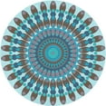 thumbnail image 1 of Ahgly Company Indoor Round Patterned Tron Blue Area Rugs, 6' Round, 1 of 6