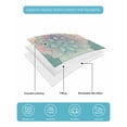 thumbnail image 5 of Quilts Queen Size Bedding Set, Ethnic Boho Floral Lightweight Quilted Comforter, Turquoise Pink Gradient Stripes Soft Reversible Bedspread Coverlet with Pillow Covers for All Season, 90" x 96", 5 of 7