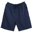 thumbnail image 2 of L-4X Mens Big & Tall Pajama Shorts with Pockets Plus Size Drawstring Elastic Waist Casual Solid Color Wide Leg Loose Loungewear Shorts, 2 of 3