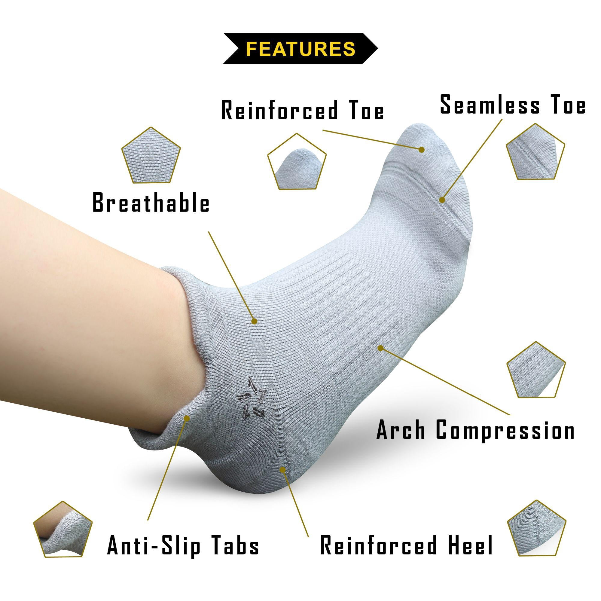 Lone Star Ultra-Thickness Ankle Socks For Men Women Seamless Cotton Comfort Durable Unisex Fashion Trendy Casual Footwear (Grey/Grey)