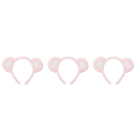 3pcs Bear Ears Headband Plush Animal Ears Hair Bear Face Wash Headband for Women Girls