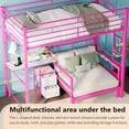 thumbnail image 6 of Ktaxon Twin over Twin Bunk Bed with Desk and Stoarge Drawers, Metal Loft Bed Frame, Pink, 6 of 10