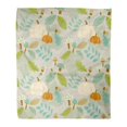 thumbnail image 1 of NUDECOR Throw Blanket Warm Cozy Print Flannel Blue Whimsical Fall Pattern Leaves Thanksgiving Colorful Acorn Comfortable Soft for Bed Sofa and Couch 58x80 Inches, 1 of 1