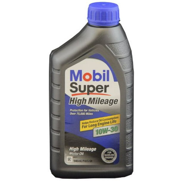 Mobil Super 10W30 High Mileage Motor Oil, 1 qt.